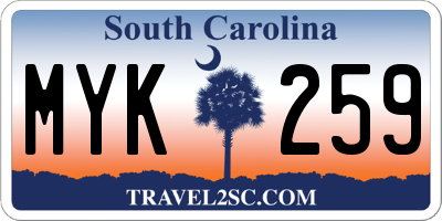 SC license plate MYK259