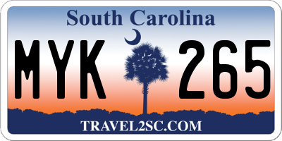 SC license plate MYK265