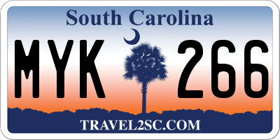 SC license plate MYK266