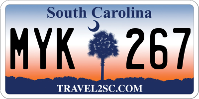 SC license plate MYK267