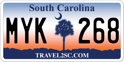 SC license plate MYK268