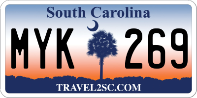 SC license plate MYK269