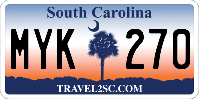 SC license plate MYK270