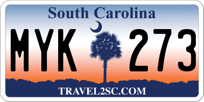 SC license plate MYK273