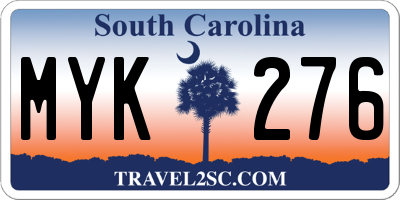SC license plate MYK276
