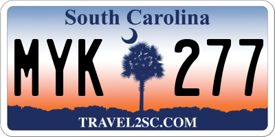 SC license plate MYK277