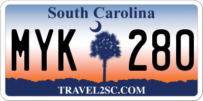 SC license plate MYK280