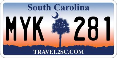 SC license plate MYK281