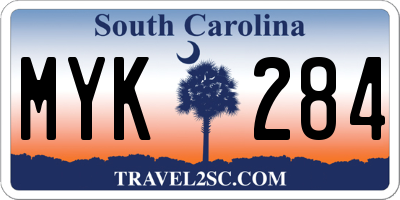 SC license plate MYK284