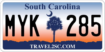 SC license plate MYK285