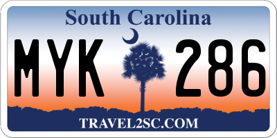 SC license plate MYK286
