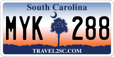 SC license plate MYK288