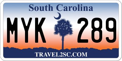 SC license plate MYK289