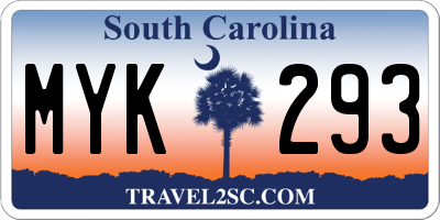 SC license plate MYK293