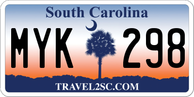 SC license plate MYK298