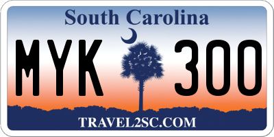 SC license plate MYK300