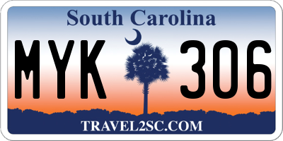 SC license plate MYK306