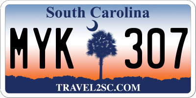 SC license plate MYK307
