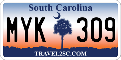 SC license plate MYK309