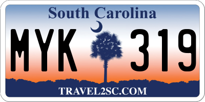 SC license plate MYK319