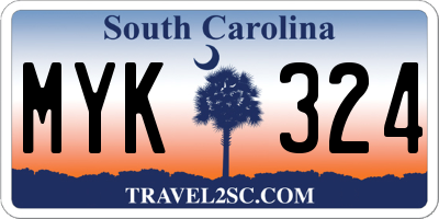 SC license plate MYK324