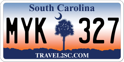SC license plate MYK327