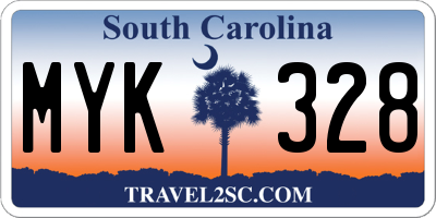 SC license plate MYK328