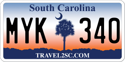 SC license plate MYK340