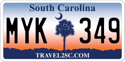 SC license plate MYK349