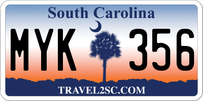 SC license plate MYK356