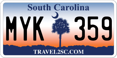 SC license plate MYK359