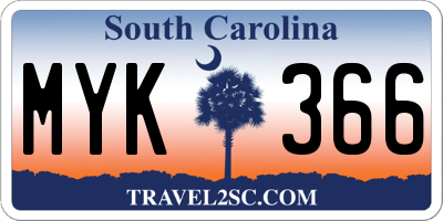 SC license plate MYK366