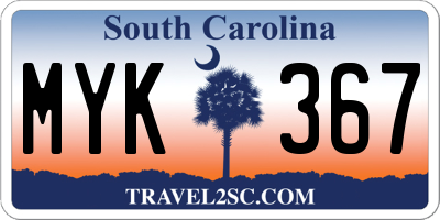 SC license plate MYK367