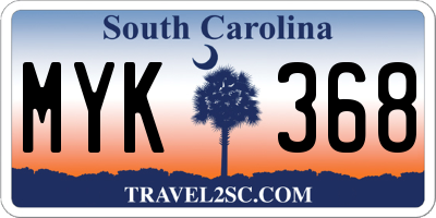 SC license plate MYK368