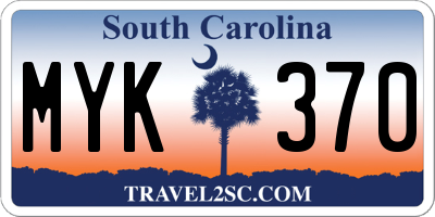 SC license plate MYK370