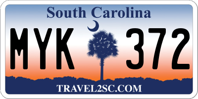 SC license plate MYK372