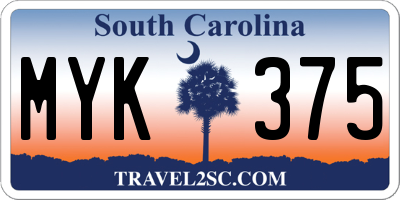 SC license plate MYK375