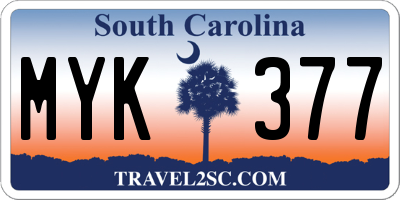 SC license plate MYK377
