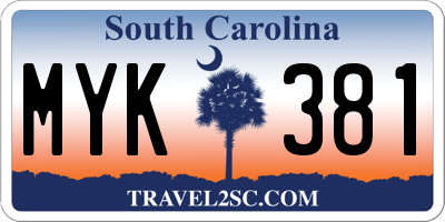 SC license plate MYK381
