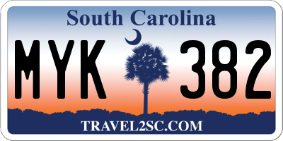 SC license plate MYK382