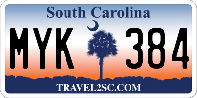 SC license plate MYK384