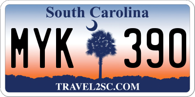 SC license plate MYK390