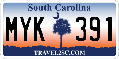 SC license plate MYK391
