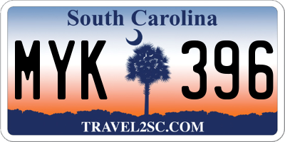 SC license plate MYK396