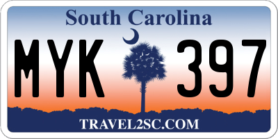 SC license plate MYK397
