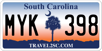 SC license plate MYK398