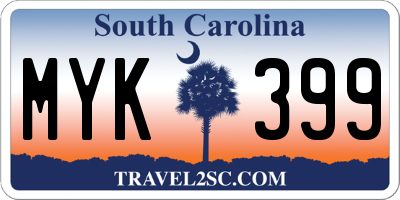 SC license plate MYK399