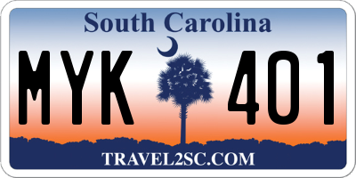 SC license plate MYK401