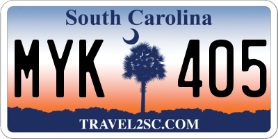 SC license plate MYK405