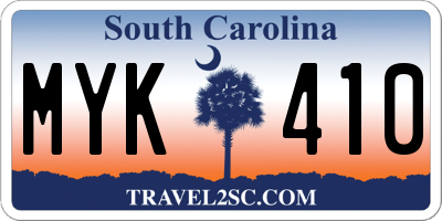 SC license plate MYK410